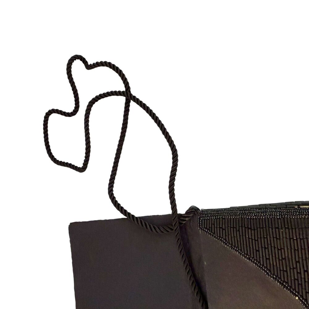 Vintage LENNOX Bags Clutch with Black‎ Gold Sequins 8.5 x 5 - Picture 5 of 7